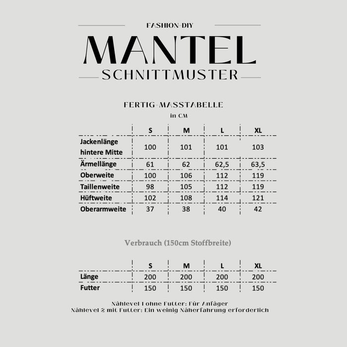 Papierschnittmuster | Mantel