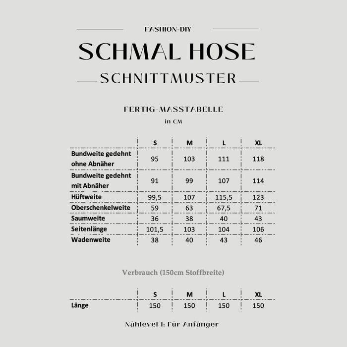 Papierschnittmuster | Schmale Hose