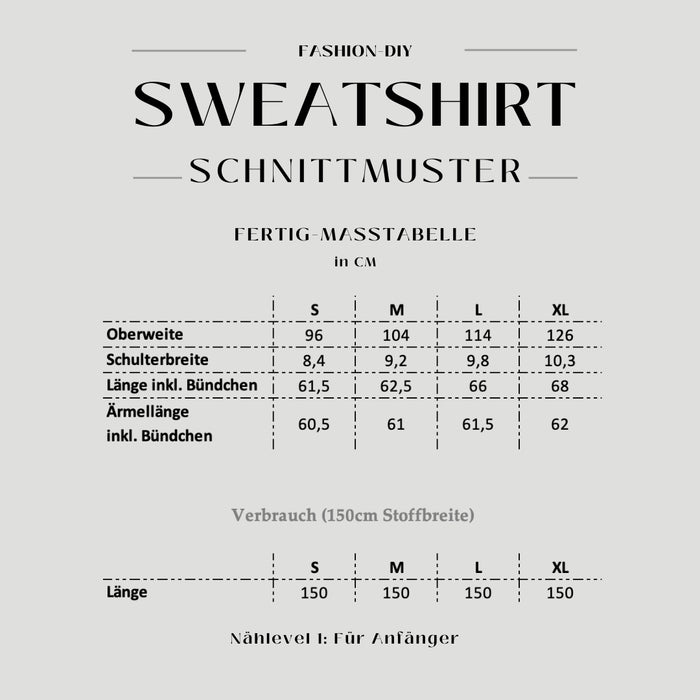 Papierschnittmuster | Sweatshirt