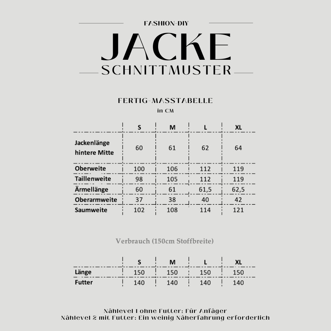 Papierschnittmuster | Jacke