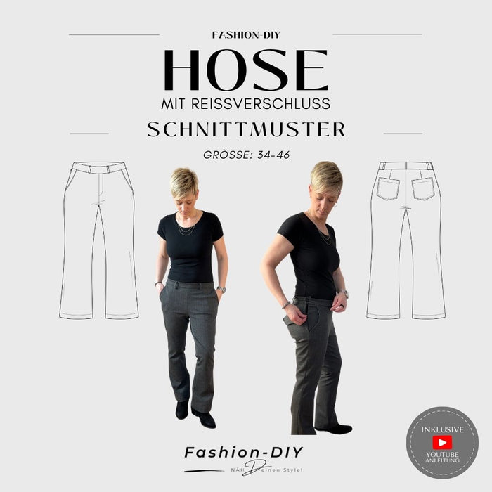 Papierschnittmuster | Hose mit Reissverschluss