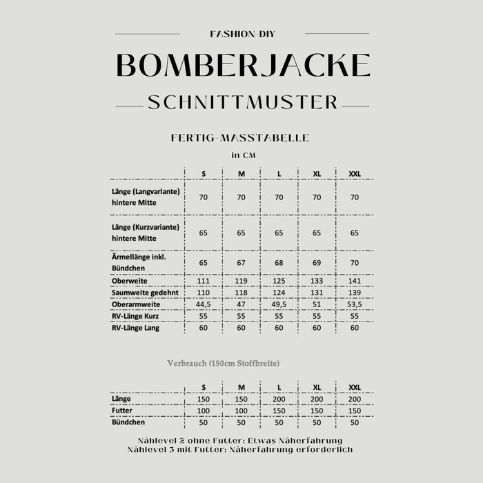 Papierschnittmuster | Bomberjacke Daniel