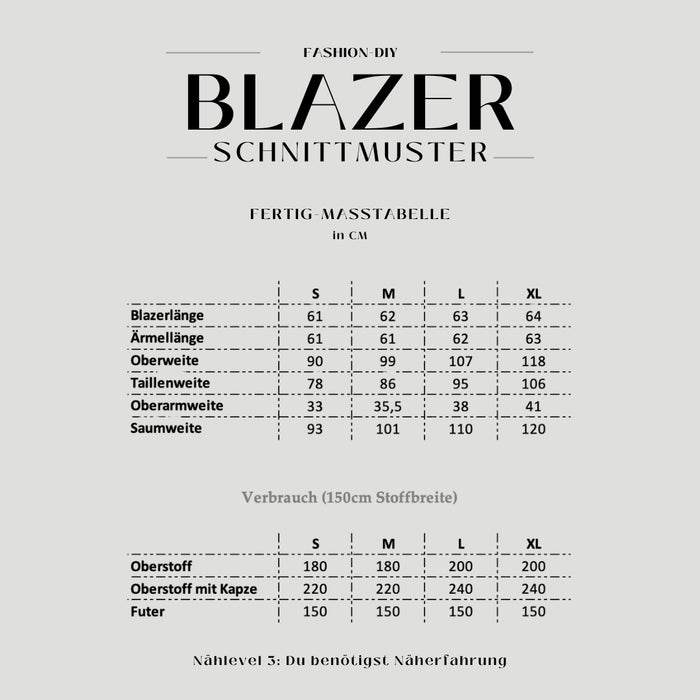 Papierschnittmuster | Blazer