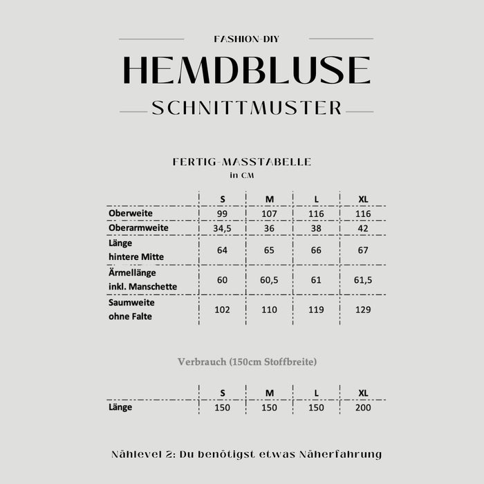Papierschnittmuster | Hemdbluse