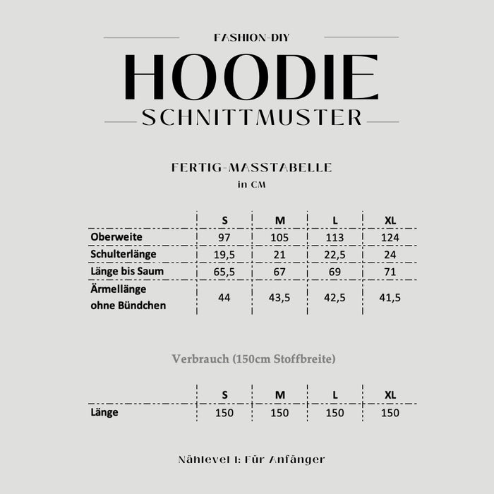 Papierschnittmuster | Hoodie