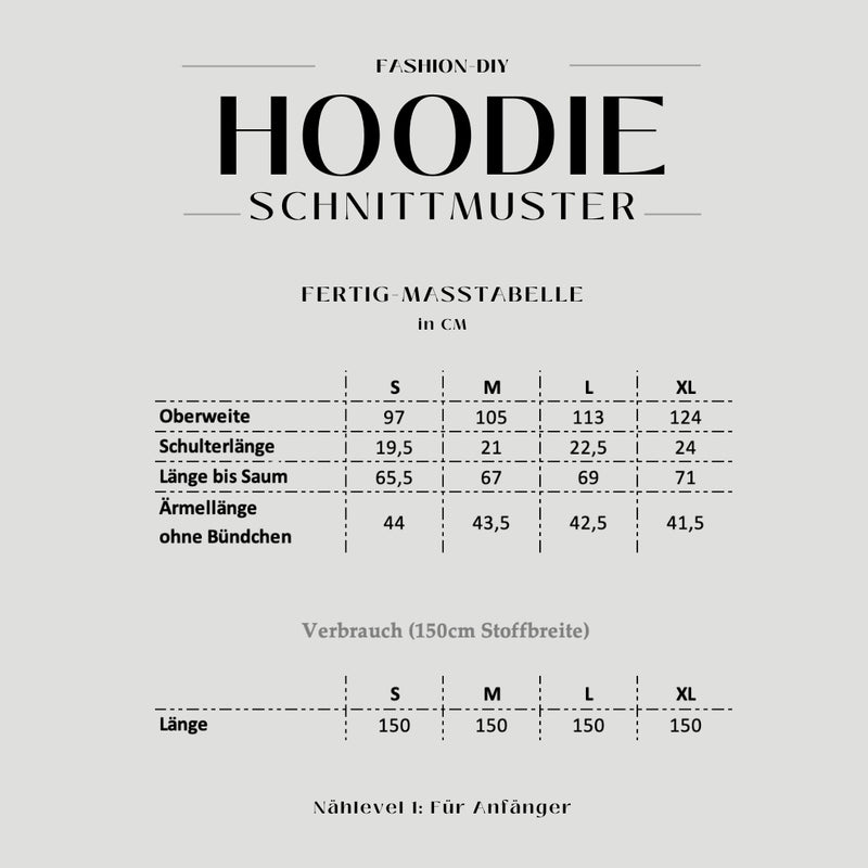 Papierschnittmuster | Hoodie