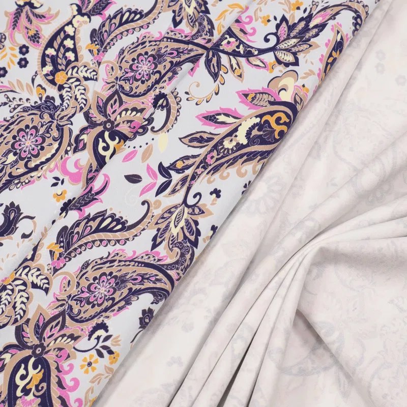 Baumwoll-Stretch-Twill | Paisleymuster