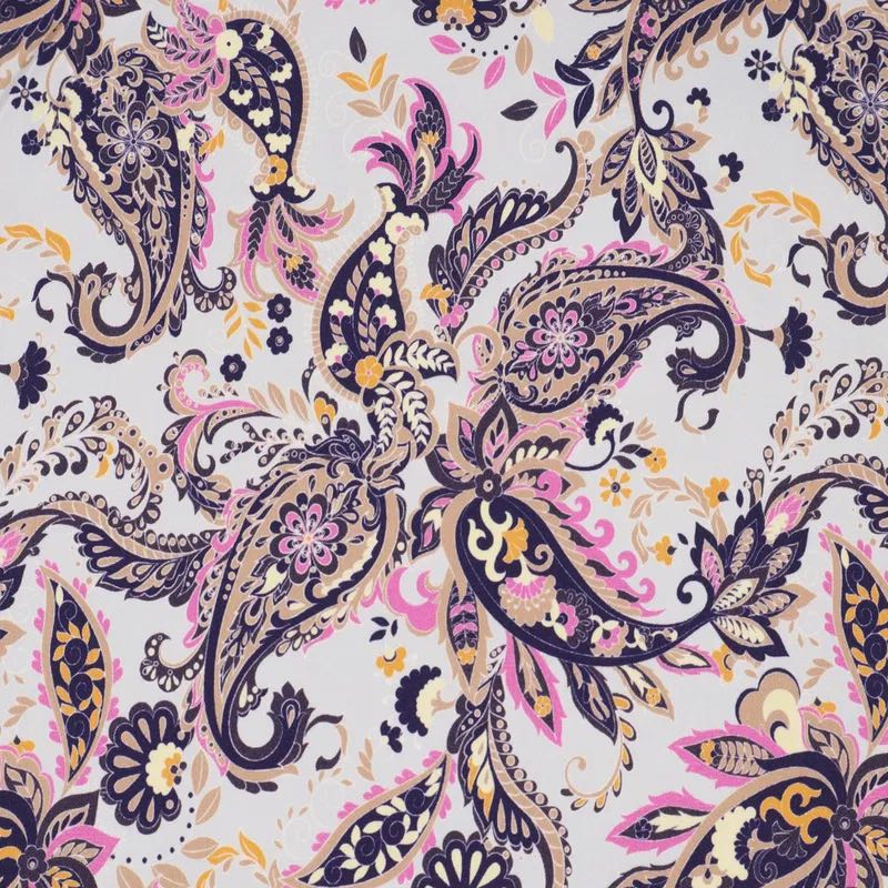 Baumwoll-Stretch-Twill | Paisleymuster