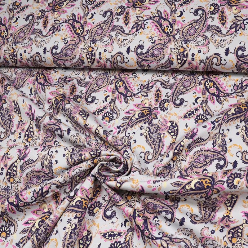 Baumwoll-Stretch-Twill | Paisleymuster