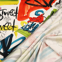 Stretch Baumwoll-Twill | Graffiti-Print