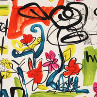 Stretch Baumwoll-Twill | Graffiti-Print