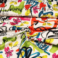 Stretch Baumwoll-Twill | Graffiti-Print