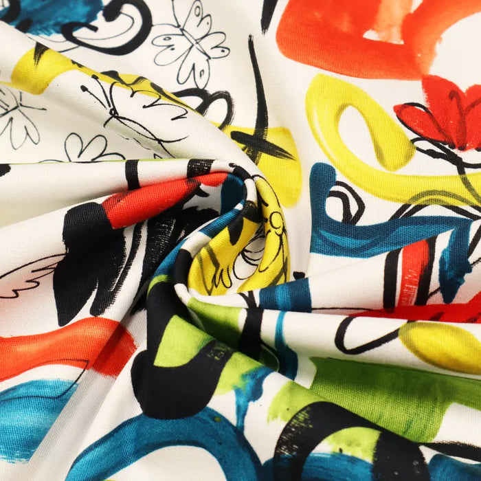Stretch Baumwoll-Twill | Graffiti-Print