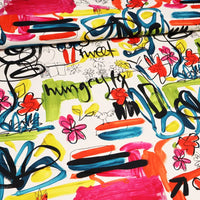 Stretch Baumwoll-Twill | Graffiti-Print