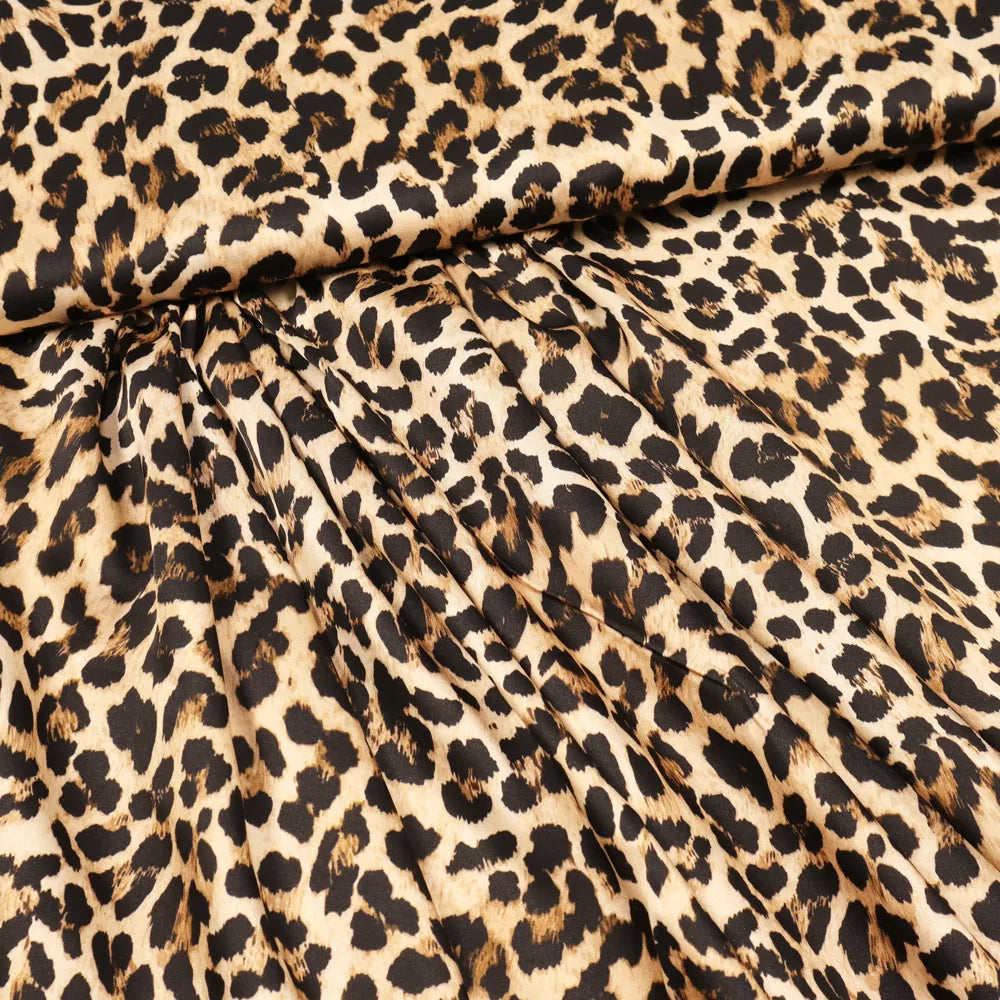Javanaise Viskose Satin | Leopardenmuster
