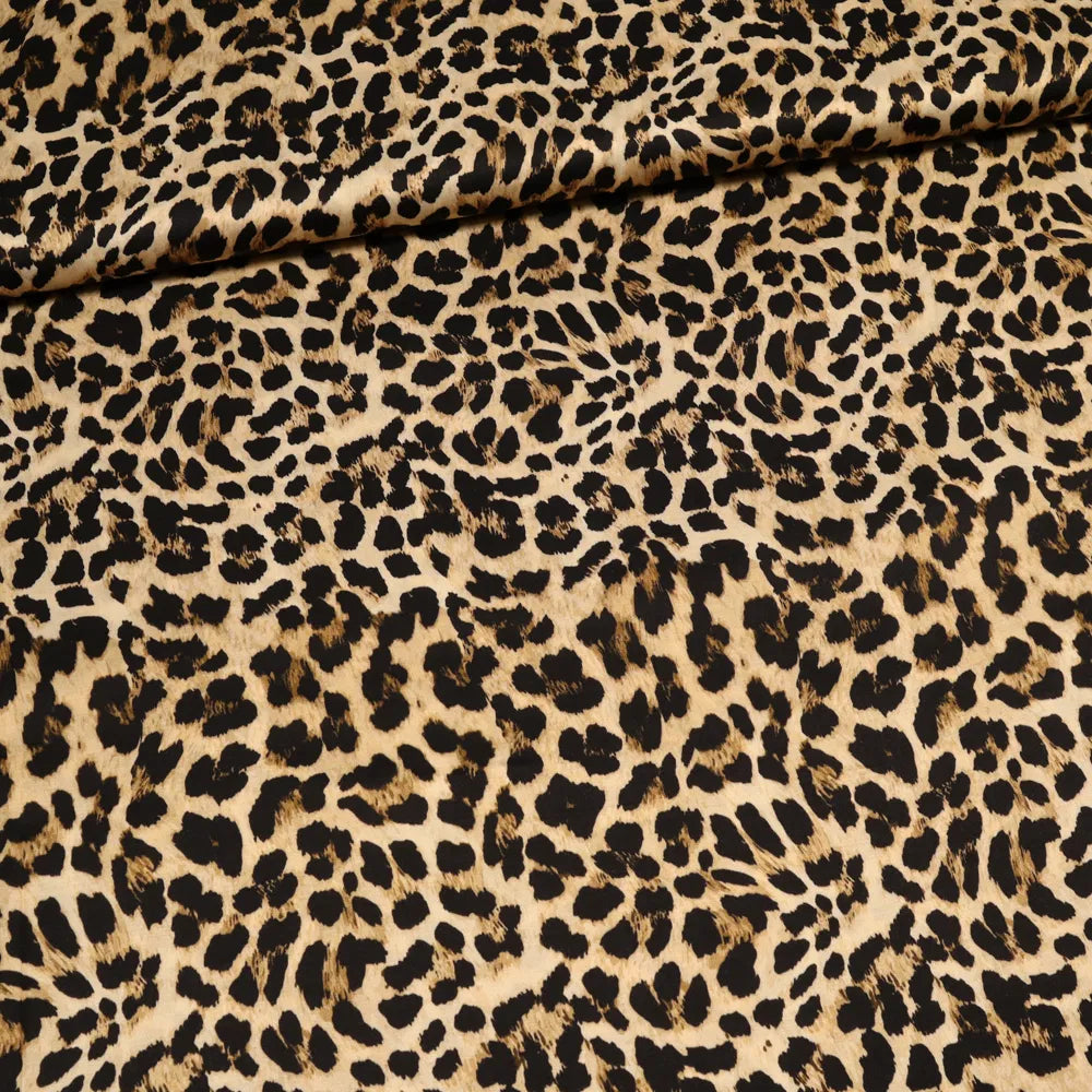 Javanaise Viskose Satin | Leopardenmuster