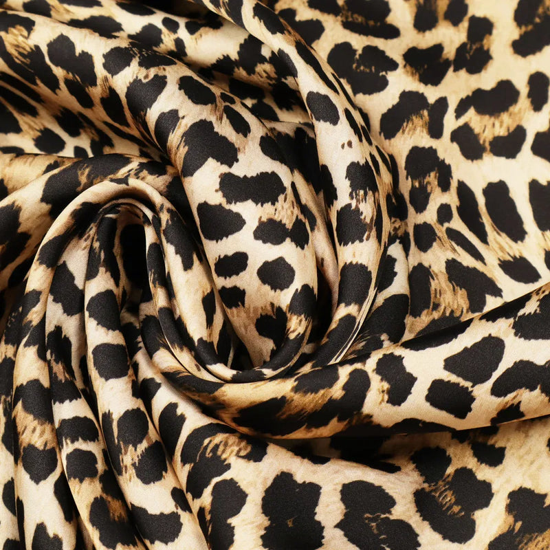 Javanaise Viskose Satin | Leopardenmuster