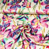 Javanaise Viskose Satin | bunte Blumen