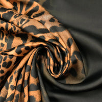 Javanaise Viskose Satin Animal Print | Leo & Farbverlauf-Bordüre