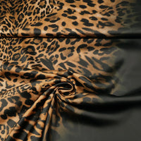 Javanaise Viskose Satin Animal Print | Leo & Farbverlauf-Bordüre