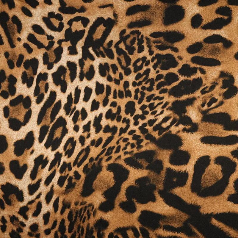 Javanaise Viskose Satin Animal Print | Leo & Farbverlauf-Bordüre