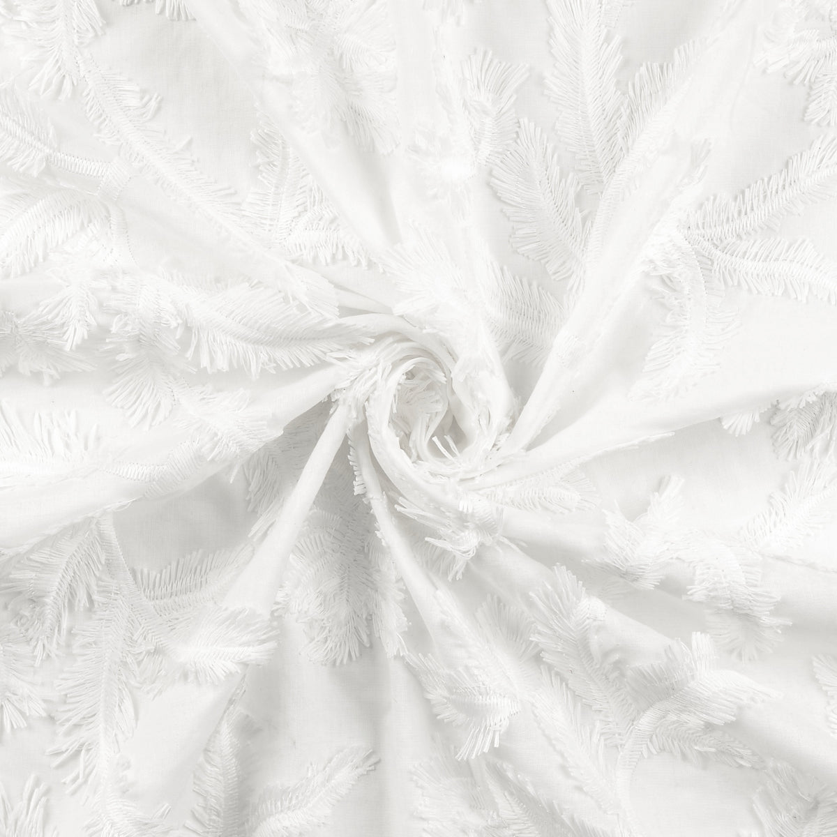 Baumwollstickerei Blätter | Offwhite