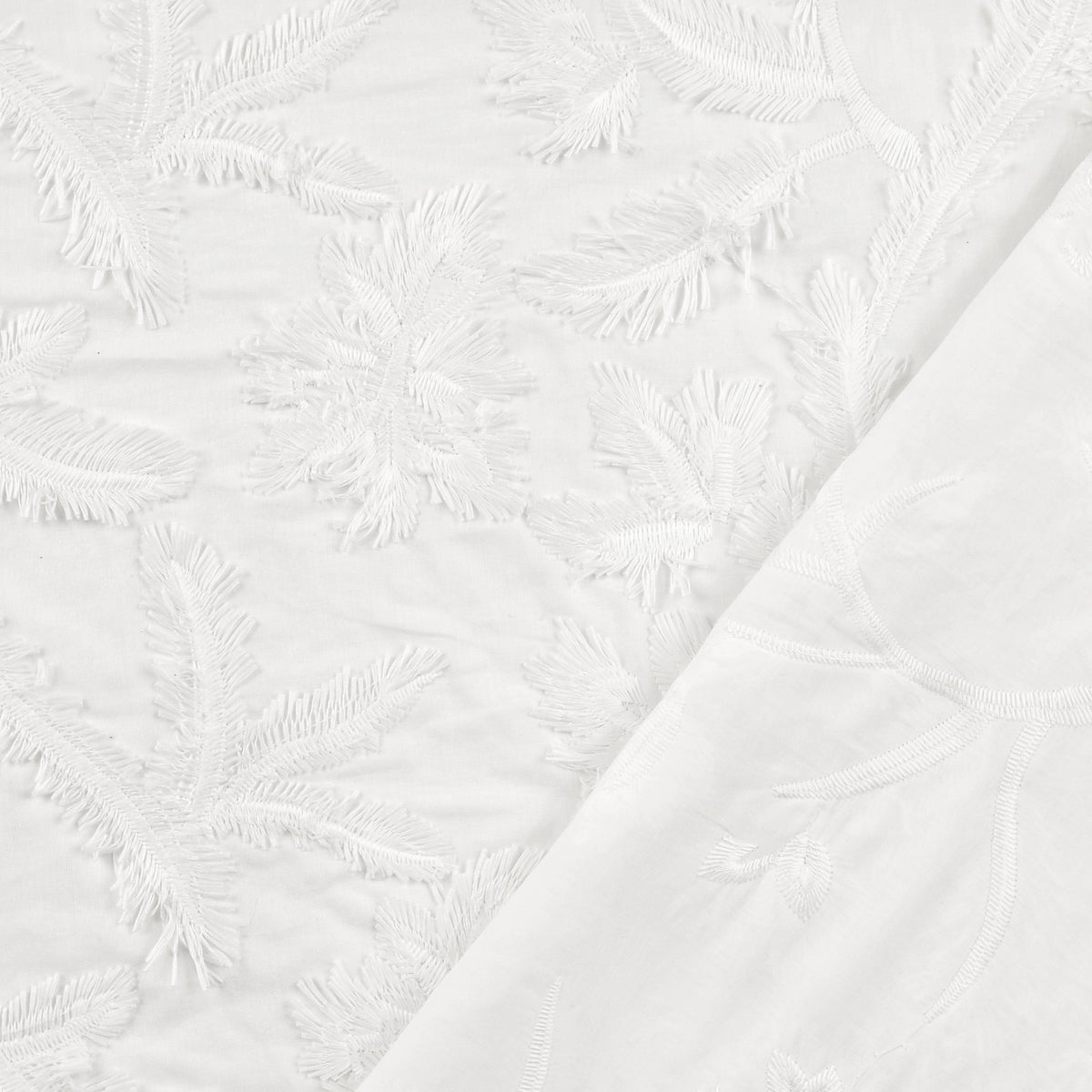 Baumwollstickerei Blätter | Offwhite