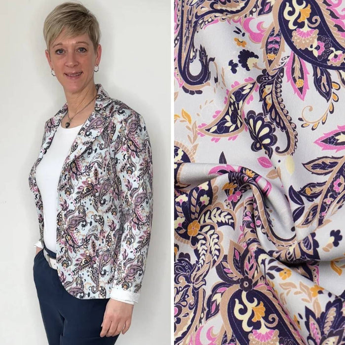 Baumwoll-Stretch-Twill | Paisleymuster