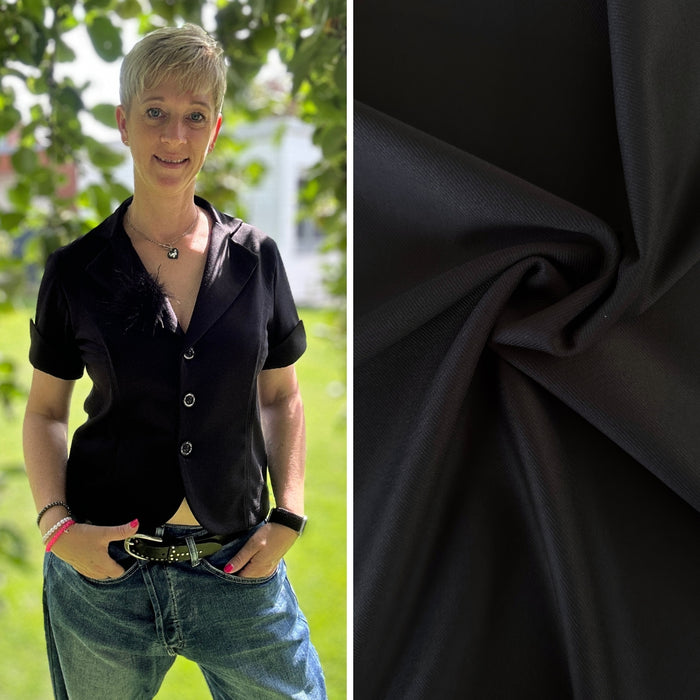 Romanit Jersey Twill | Schwarz