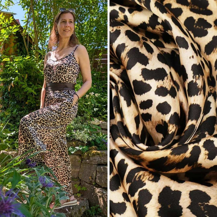 Javanaise Viskose Satin | Leopardenmuster