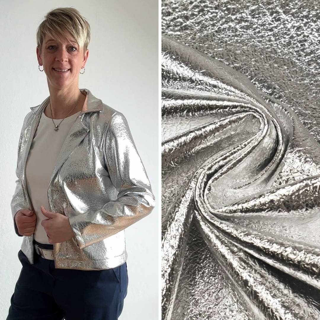Lederimitat | Silbernes Metallic