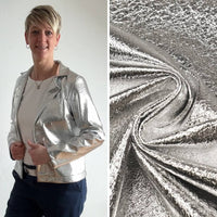 Lederimitat | Silbernes Metallic