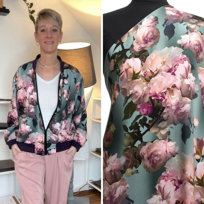 Viskose Crêpe | Smoke Blue & Rose Quartz