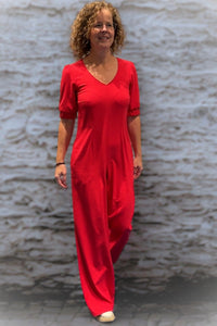 Schnittmuster | Jumpsuit-02 mit Puffärmeln oder ohne Ärmel