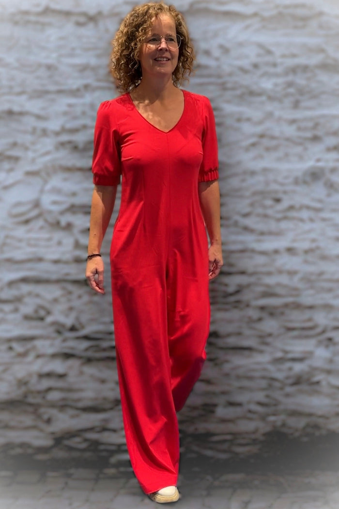 Schnittmuster | Jumpsuit-02 mit Puffärmeln oder ohne Ärmel
