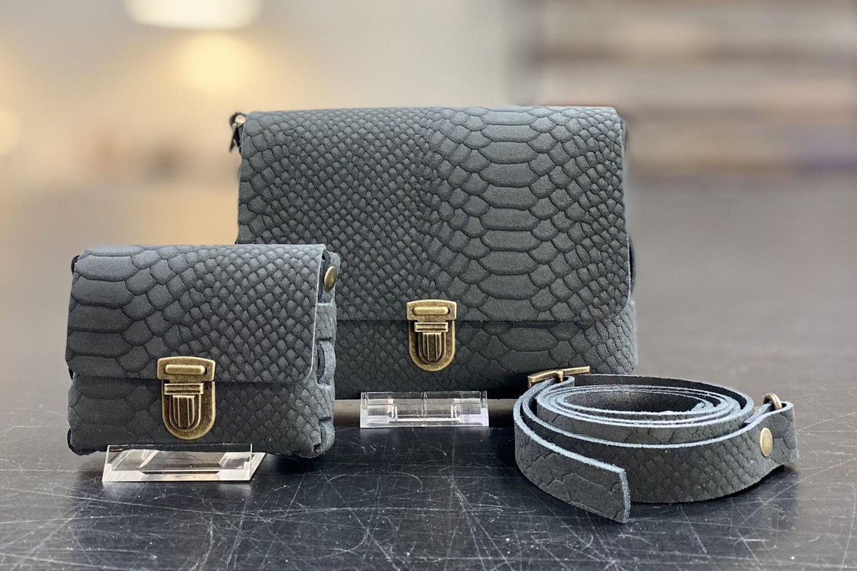 DIY-Crossbody LUNA - Wildleder Grau