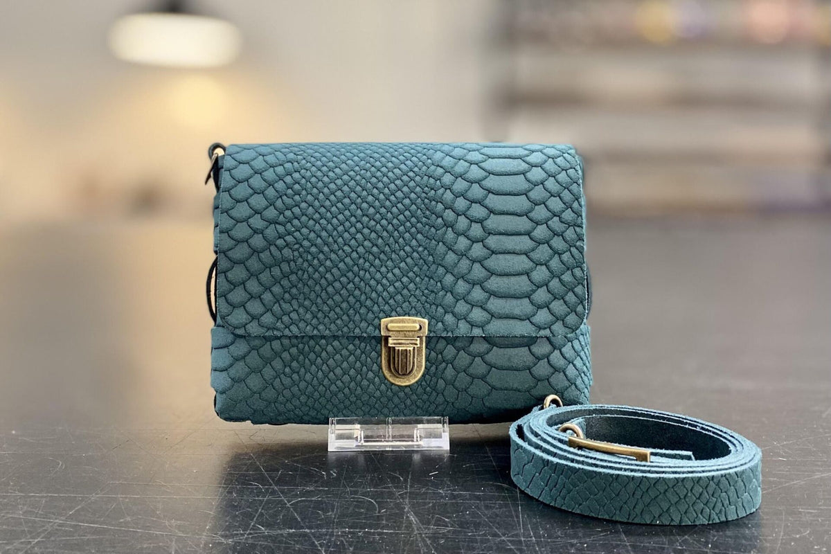 DIY-Crossbody LUNA - Wildleder Petrol