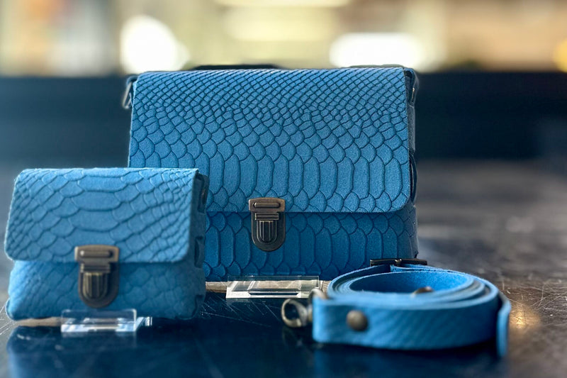 DIY-Crossbody LUNA - Wildleder Himmelblau