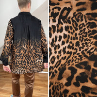 Javanaise Viskose Satin Animal Print | Leo & Farbverlauf-Bordüre