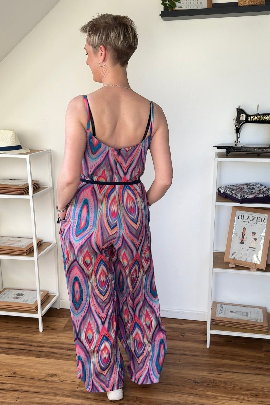 Nähpaket Jumpsuit-01 | Pink-Blau
