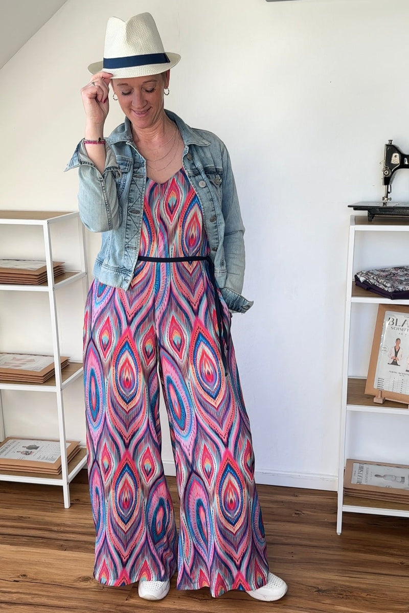 Nähpaket Jumpsuit-01 | Pink-Blau