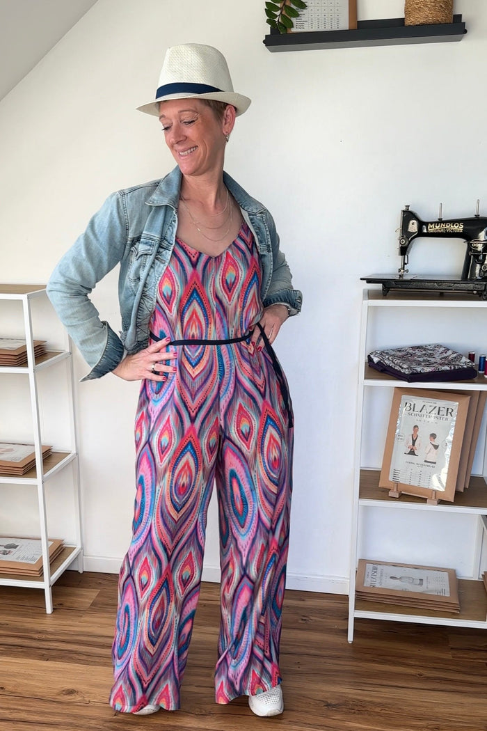 Viskose Ethno Pop | Pink-Blau