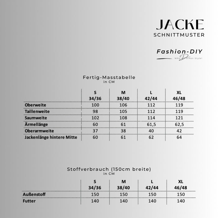 Papierschnittmuster | Jacke