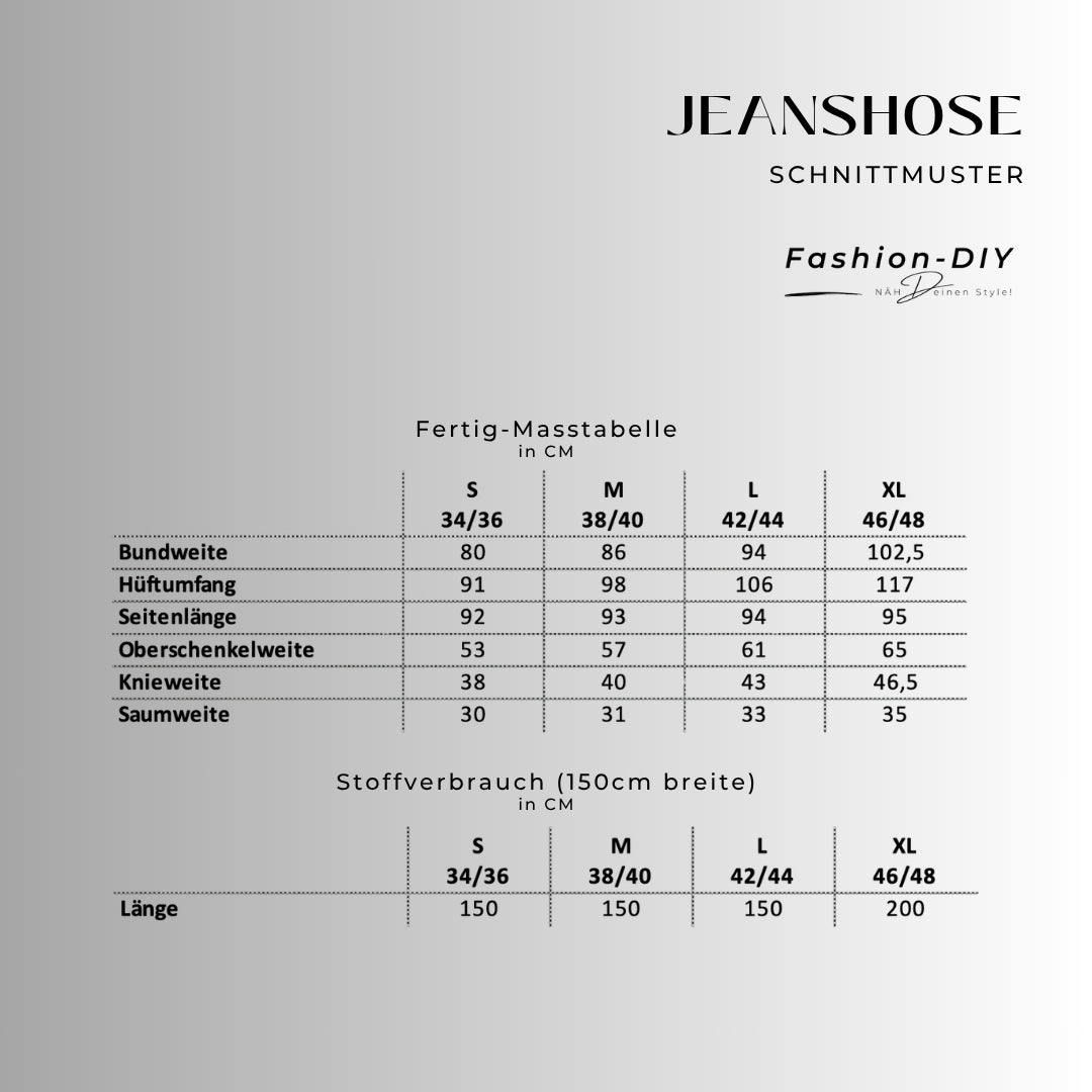 Papierschnittmuster | Jeanshose