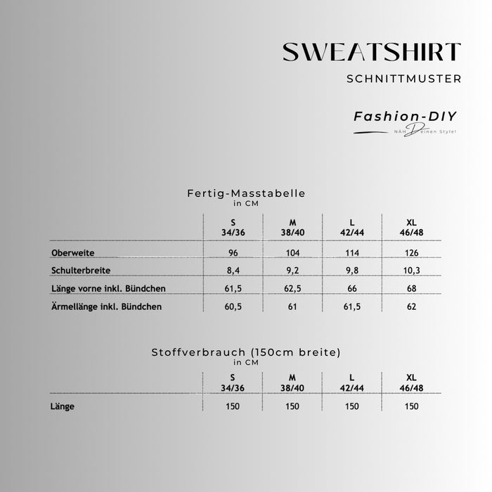 Papierschnittmuster | Sweatshirt