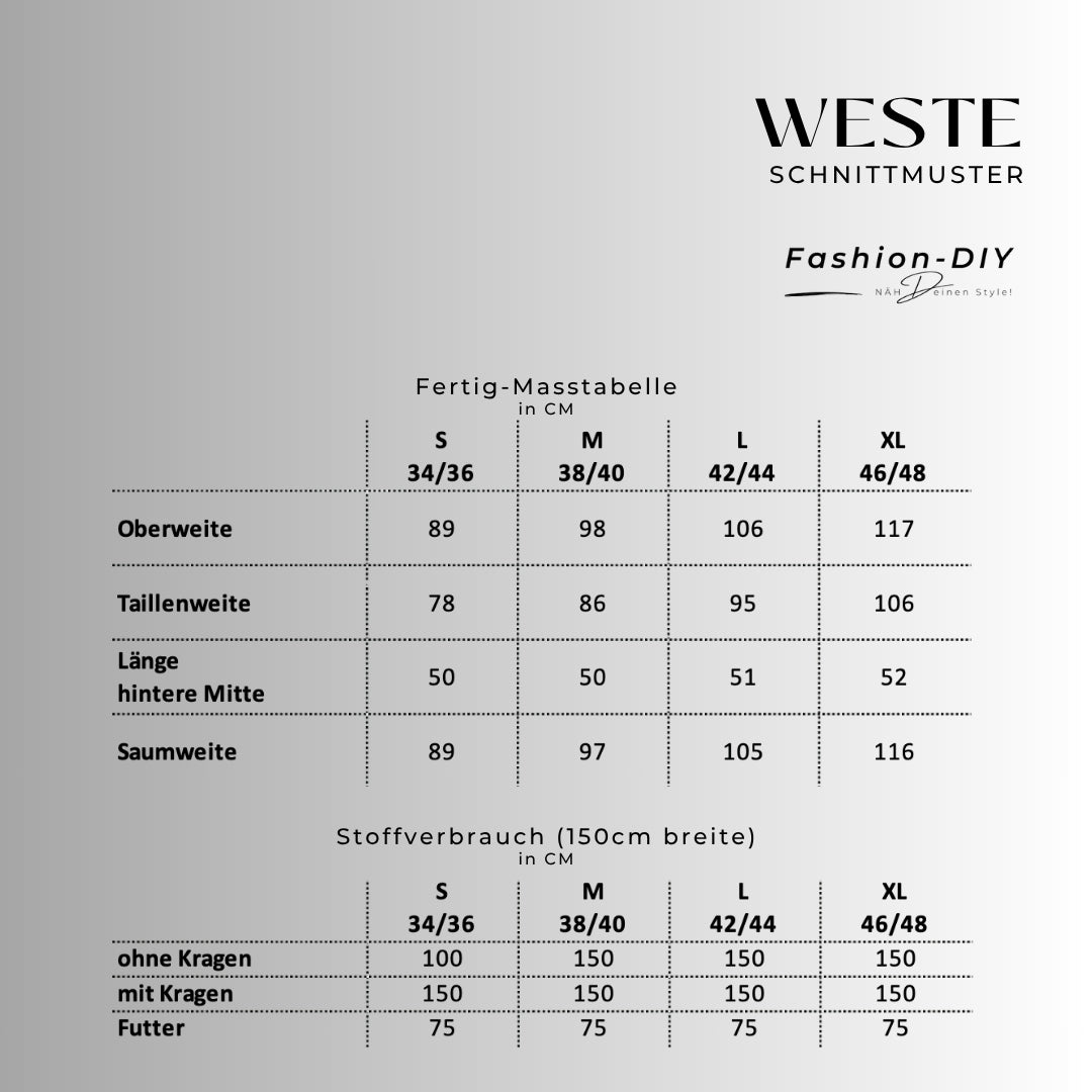 Papierschnittmuster | Weste