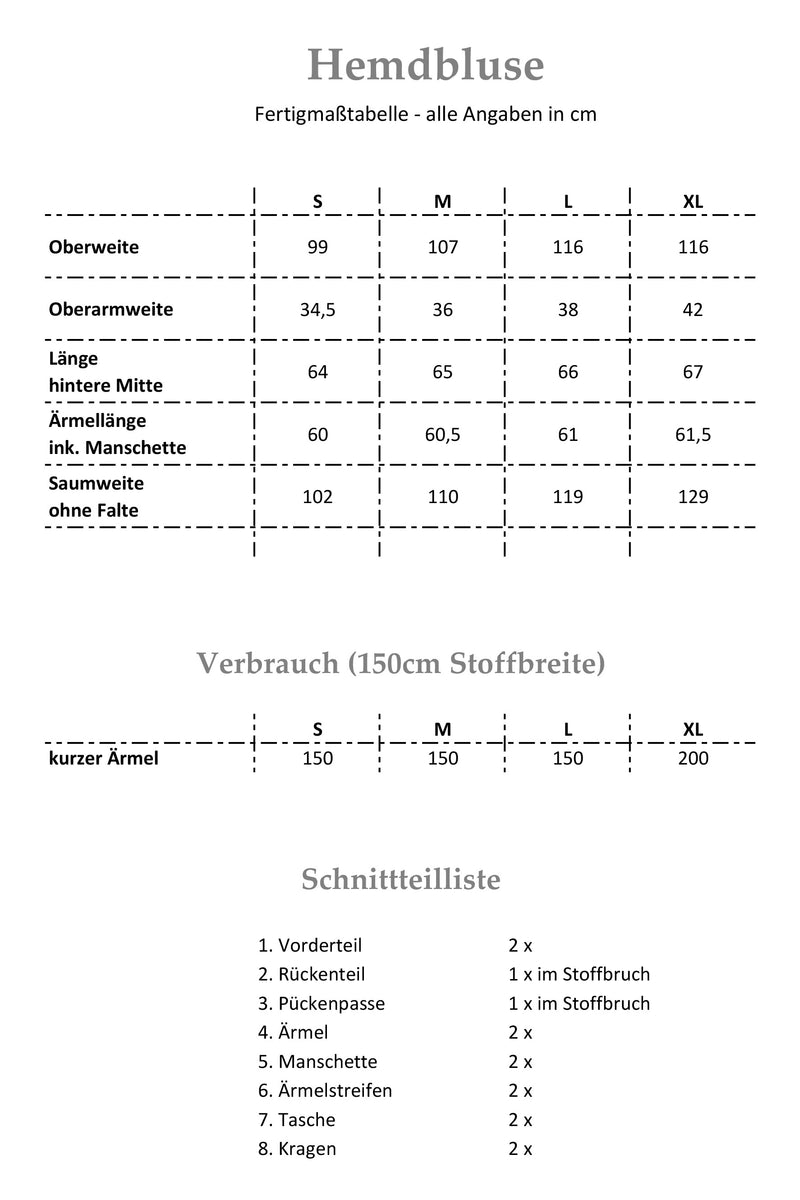 Schnittmuster | Hemdbluse