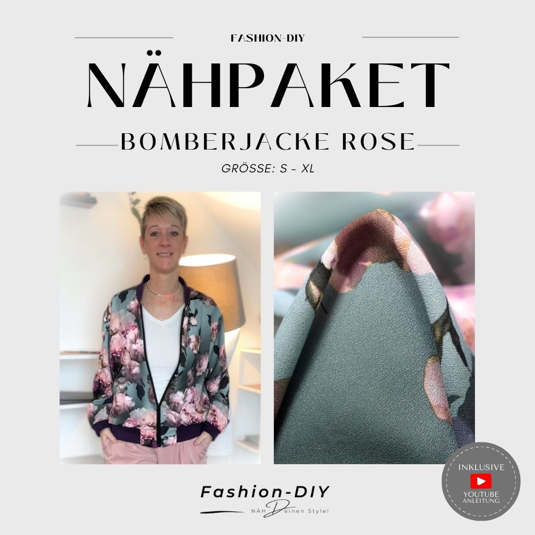 Nähpaket Bomberjacke Rose