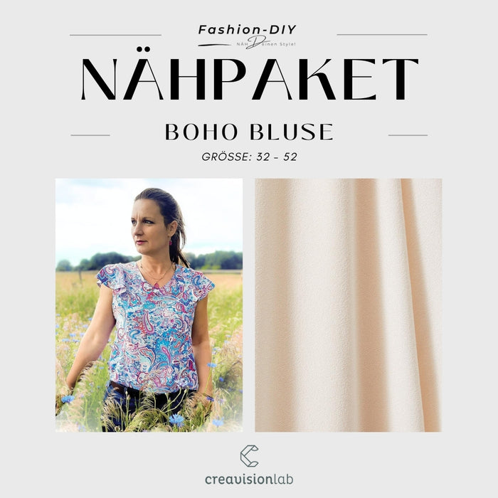 Nähpaket Boho Bluse | Wollweiss