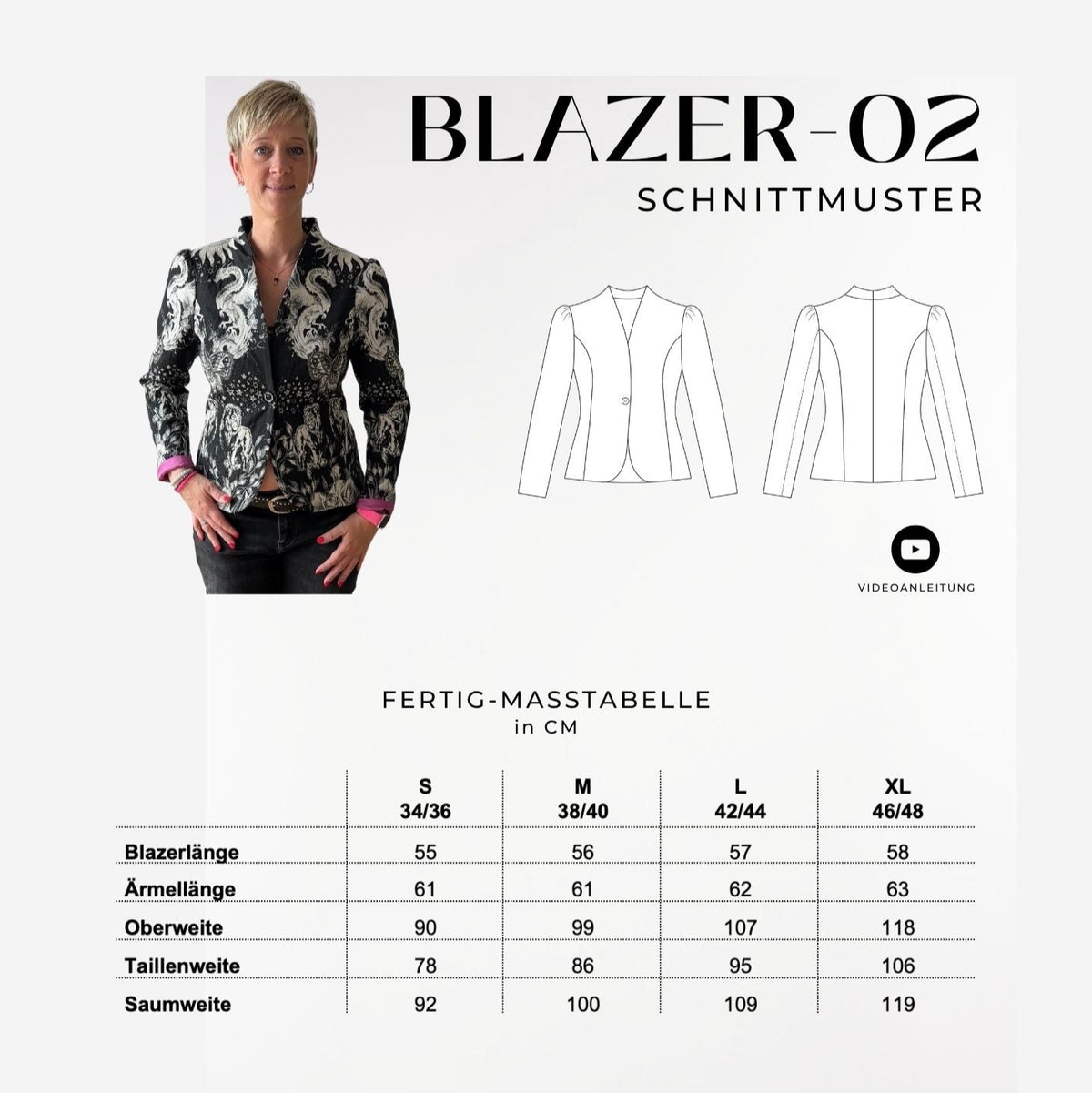 Nähpaket Blazer mit Glitzer
